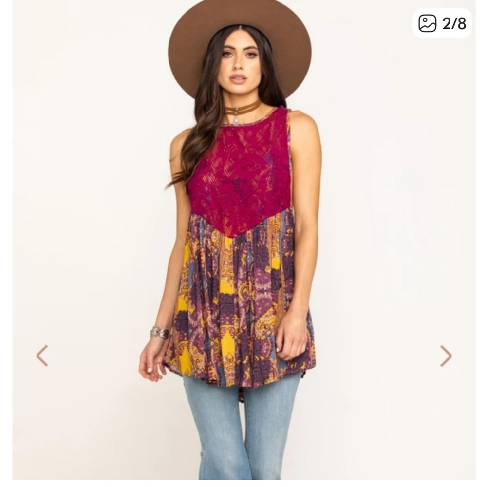 Free People - Count Me In Boho Patchwork Trapeze Tunic